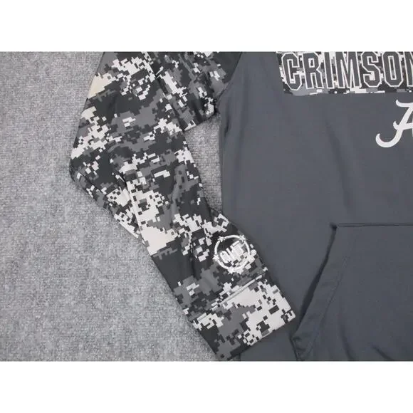 Alabama Crimson Tide Hoodie Mens Medium Gray Camo NCAA Football Colosseum OHT - Picture 6 of 16